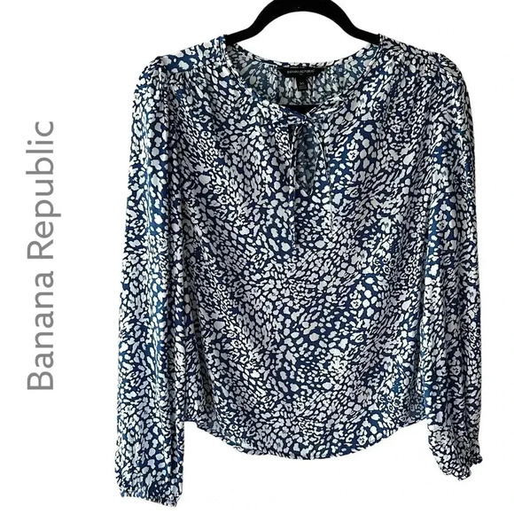 BANANA REPUBLIC | PEASANT BLOUSE | TIE NECK | EXTRA SMALL - Picture 1 of 9